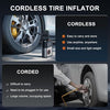 Tire Inflator Portable Air Compressor, 160 PSI Portable Tire Inflator for Car, Car Tire Air Pump Portable with Tire Pressure Gauge, Portable Air Compressor for Car Tires, Motorcycle, Bicycle and More