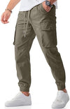 JMIERR Men's Casual Cargo Joggers Pants Stretch Elastic Waist Drawstring Tapered Sweatpants with Pockets