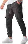 JMIERR Men's Casual Cargo Joggers Pants Stretch Elastic Waist Drawstring Tapered Sweatpants with Pockets