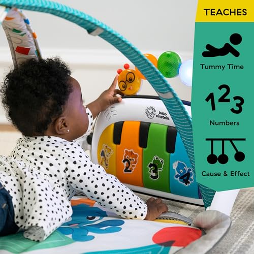 Baby Einstein 4-in-1 Kickin' Tunes Music and Language Play Gym and Piano Tummy Time Activity Mat