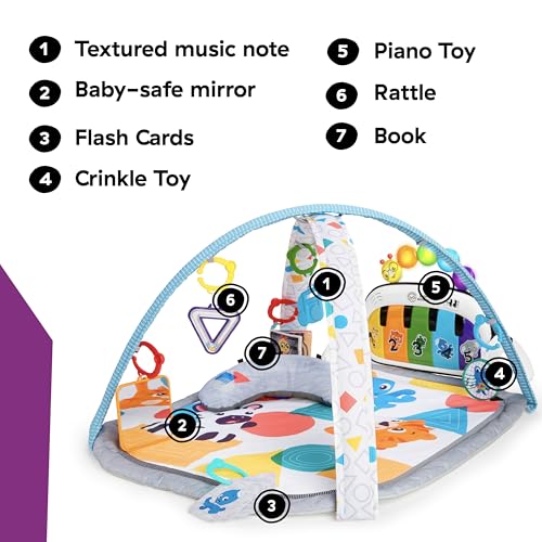 Baby Einstein 4-in-1 Kickin' Tunes Music and Language Play Gym and Piano Tummy Time Activity Mat