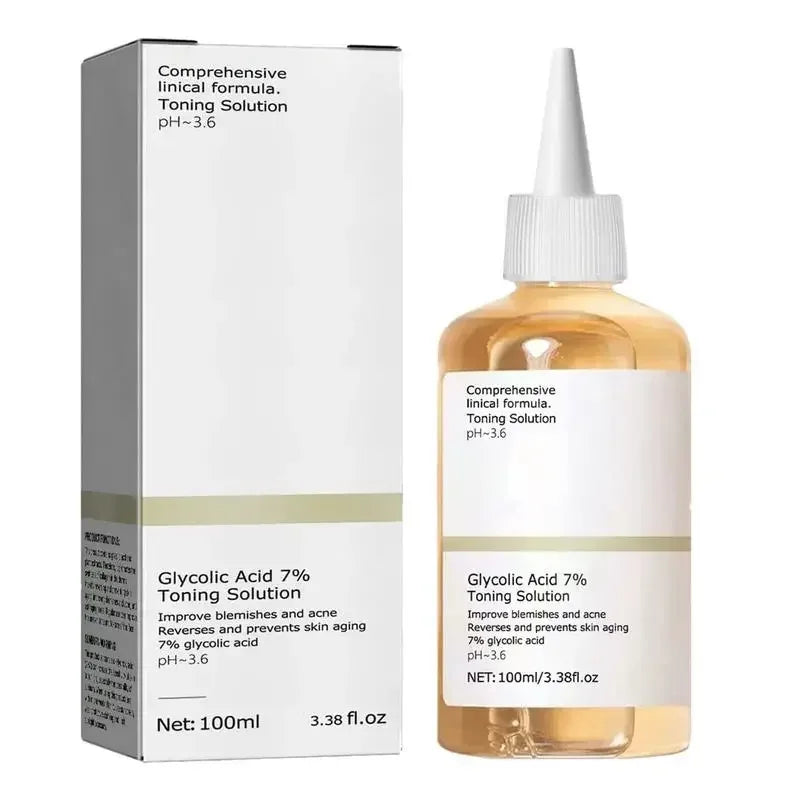 Glycolic Acid 7% Toning Solution Lifting Firming Wrinkles Dispelling Acne Lighten Pore Glow Facial Skin Care Acid Toner New 2024