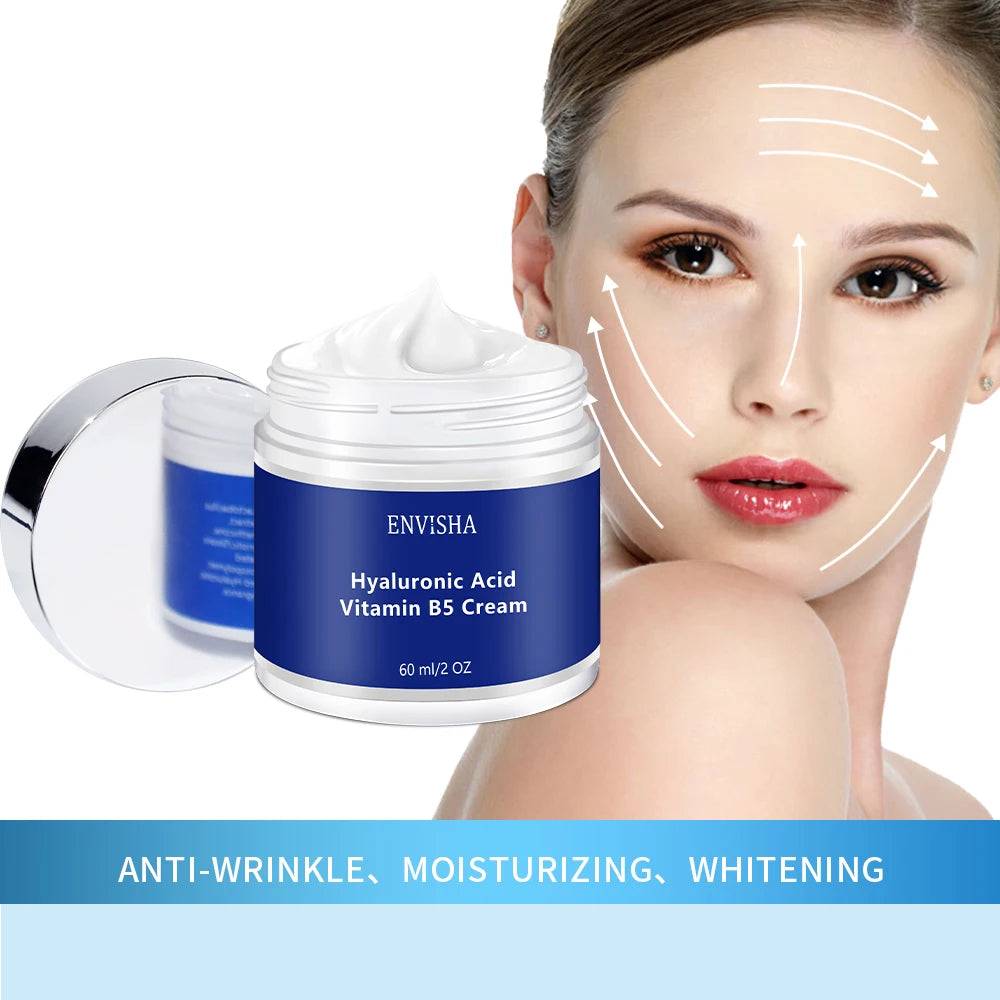 Face Skin Care Hyaluronic Acid&Vitimin B5 Cream Anti-Wrinkle Aging Moisturizing Shrink Pores Whitening Firming Beauty Health