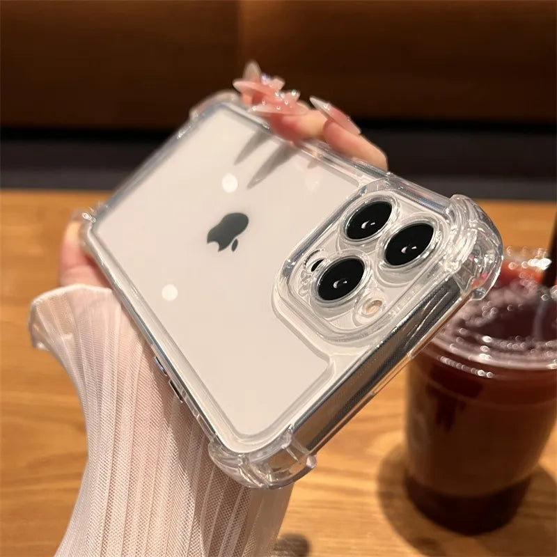 Luxury Shockproof Transparent Case For iPhone 15 14 13 12 11 Pro Max X Xs XR Max 7 8 Plus Bumper Cases Cover - Bubba My Shop